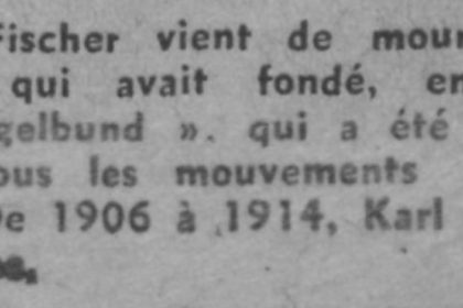 Fischer, Karl - Décès - Journal Comoedia - 05-07-1941